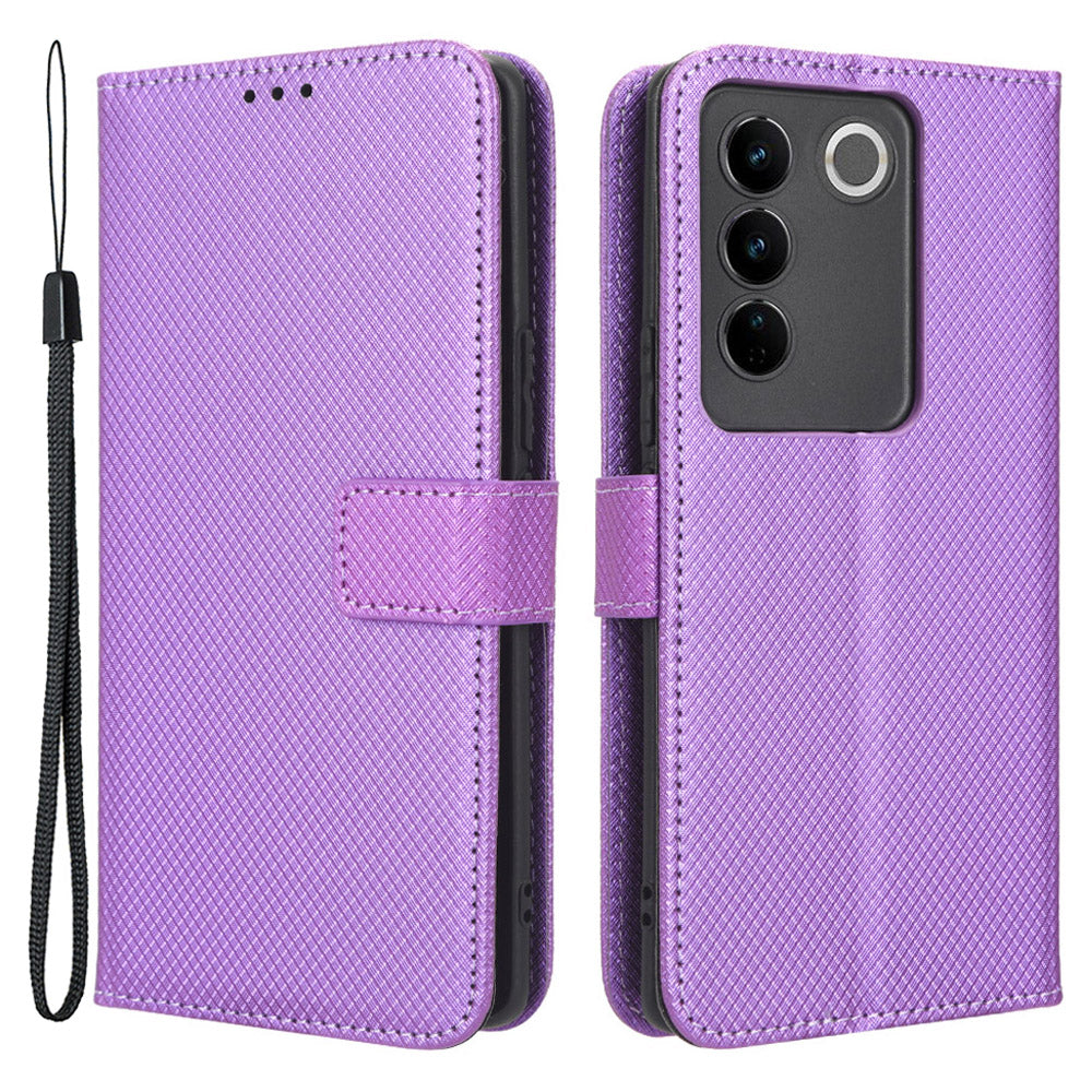 For vivo S16 S16 Pro V27 V27 Pro Phone Stand Case PU Leather Diamond Texture Wallet Phone Cover For vivo S16 S16 Pro V27 V27 Pro Phone Stand Case PU Leather Diamond Texture Wallet Phone Cover